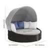 Cocaro 2-Piece Outdoor Weatherproof Daybed with Foldable Sun Canopy (220 cm) in Dark Gray