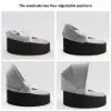 Cocaro 2-Piece Outdoor Weatherproof Daybed with Foldable Sun Canopy (220 cm) in Dark Gray
