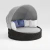 Cocaro 2-Piece Outdoor Weatherproof Daybed with Foldable Sun Canopy (220 cm) in Dark Gray