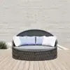 Cocaro 2-Piece Outdoor Weatherproof Daybed with Foldable Sun Canopy (191 cm) in Dark Gray