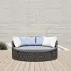 Cocaro 2-Piece Outdoor Weatherproof Daybed with Foldable Sun Canopy (191 cm) in Dark Gray