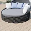 Cocaro 2-Piece Outdoor Weatherproof Daybed with Foldable Sun Canopy (191 cm) in Dark Gray