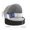Cocaro 2-Piece Outdoor Weatherproof Daybed with Foldable Sun Canopy (191 cm) in Dark Gray