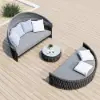 Cocaro 2-Piece Outdoor Weatherproof Daybed with Foldable Sun Canopy (191 cm) in Dark Gray
