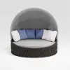 Cocaro 2-Piece Outdoor Weatherproof Daybed with Foldable Sun Canopy (191 cm) in Dark Gray