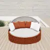 Picture of Cocaro 2-Piece Outdoor Weatherproof Daybed with Foldable Sun Canopy (220 cm) in Orange