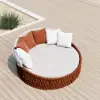 Picture of Cocaro 2-Piece Outdoor Weatherproof Daybed with Foldable Sun Canopy (220 cm) in Orange
