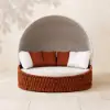 Picture of Cocaro 2-Piece Outdoor Weatherproof Daybed with Foldable Sun Canopy (220 cm) in Orange
