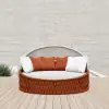 Cocaro 2-Piece Outdoor Weatherproof Daybed with Foldable Sun Canopy (191 cm) in Orange