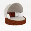 Cocaro 2-Piece Outdoor Weatherproof Daybed with Foldable Sun Canopy (191 cm) in Orange