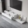 Fero White Extendable TV Stand with 2 Drawers(120 - 200 cm)