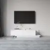 Fero White Extendable TV Stand with 2 Drawers(120 - 200 cm)