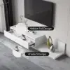 Fero White Extendable TV Stand with 2 Drawers(120 - 200 cm)