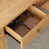Mid Century Modern 163 cm Rectangular Natural Wood Desk with 6 Drawers