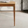 Mid-Century Modern 140 cm Rectangular Natural Ash Wood Desk with 3 Drawers