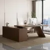 Modern 180 cm L-Shaped Walnut Executive Desk with Right Hand Return