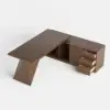 Modern 180 cm L-Shaped Walnut Executive Desk with Right Hand Return