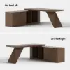 Modern 180 cm L-Shaped Walnut Executive Desk with Right Hand Return