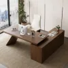 Modern 180 cm L-Shaped Walnut Executive Desk with Left Hand Return