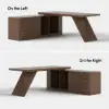 Modern 180 cm L-Shaped Walnut Executive Desk with Left Hand Return
