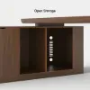 Modern 180 cm L-Shaped Walnut Executive Desk with Left Hand Return