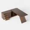 Modern 180 cm L-Shaped Walnut Executive Desk with Left Hand Return