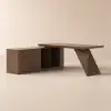 Modern 180 cm L-Shaped Walnut Executive Desk with Left Hand Return