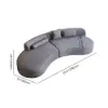 Picture of 278 cm 2-Piece Curved Velvet Sectional Sofa with Pillows
