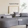 Picture of 278 cm 2-Piece Curved Velvet Sectional Sofa with Pillows