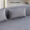 Picture of 278 cm 2-Piece Curved Velvet Sectional Sofa with Pillows