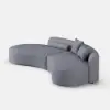 Picture of 278 cm 2-Piece Curved Velvet Sectional Sofa with Pillows