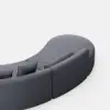 Picture of 278 cm 2-Piece Curved Velvet Sectional Sofa with Pillows