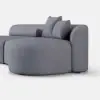 Picture of 278 cm 2-Piece Curved Velvet Sectional Sofa with Pillows