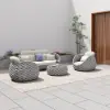 Cocaro 4-Piece Outdoor Rope Weave Swivel Sofa Set with Coffee Table in Grey & White