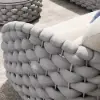 Cocaro 4-Piece Outdoor Rope Weave Swivel Sofa Set with Coffee Table in Grey & White