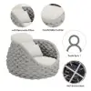 Cocaro 4-Piece Outdoor Rope Weave Swivel Sofa Set with Coffee Table in Grey & White