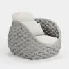 Cocaro 4-Piece Outdoor Rope Weave Swivel Sofa Set with Coffee Table in Grey & White