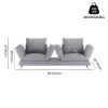 Modern 2130 mm 3-Seater Linen Convertible Sleeper Sofa with Adjustable Backrest