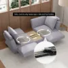 Modern 2130 mm 3-Seater Linen Convertible Sleeper Sofa with Adjustable Backrest