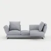 Modern 2130 mm 3-Seater Linen Convertible Sleeper Sofa with Adjustable Backrest