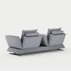 Modern 2130 mm 3-Seater Linen Convertible Sleeper Sofa with Adjustable Backrest