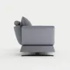 Modern 2130 mm 3-Seater Linen Convertible Sleeper Sofa with Adjustable Backrest