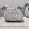 Cocaro Outdoor Aluminium & Rope Weave Lounge Chair in Grey & White