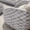 Cocaro Outdoor Aluminium & Rope Weave Lounge Chair in Grey & White
