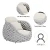 Cocaro Outdoor Aluminium & Rope Weave Lounge Chair in Grey & White