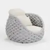 Cocaro Outdoor Aluminium & Rope Weave Lounge Chair in Grey & White
