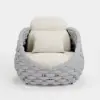Cocaro Outdoor Aluminium & Rope Weave Lounge Chair in Grey & White