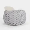 Cocaro Outdoor Aluminium & Rope Weave Lounge Chair in Grey & White