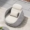 Picture of Cocaro Outdoor Aluminium & Rope Weave Swivel Lounge Chair in Grey & White