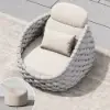 Picture of Cocaro Outdoor Aluminium & Rope Weave Swivel Lounge Chair in Grey & White